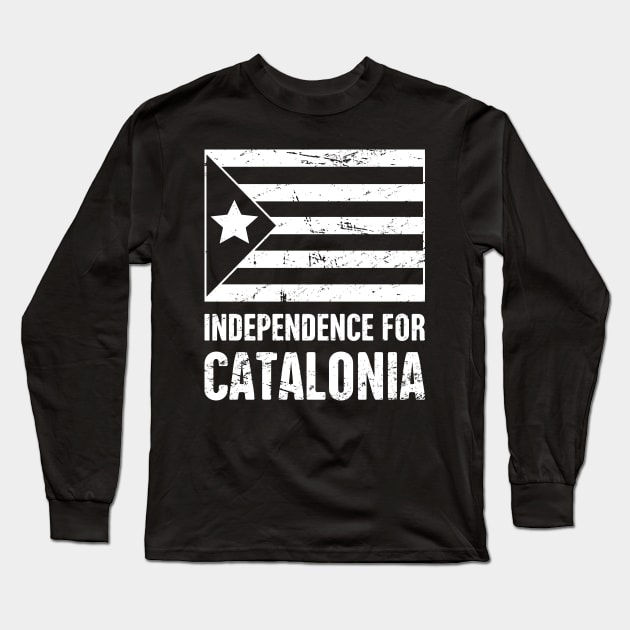 Distressed Catalunya Flag | Independence For Catalonia Long Sleeve T-Shirt by MeatMan